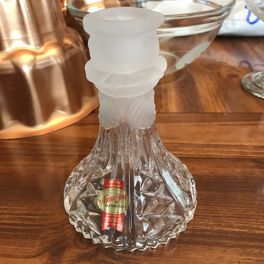anna hutte bleikristall lead crystal Rose Bud Candle holder